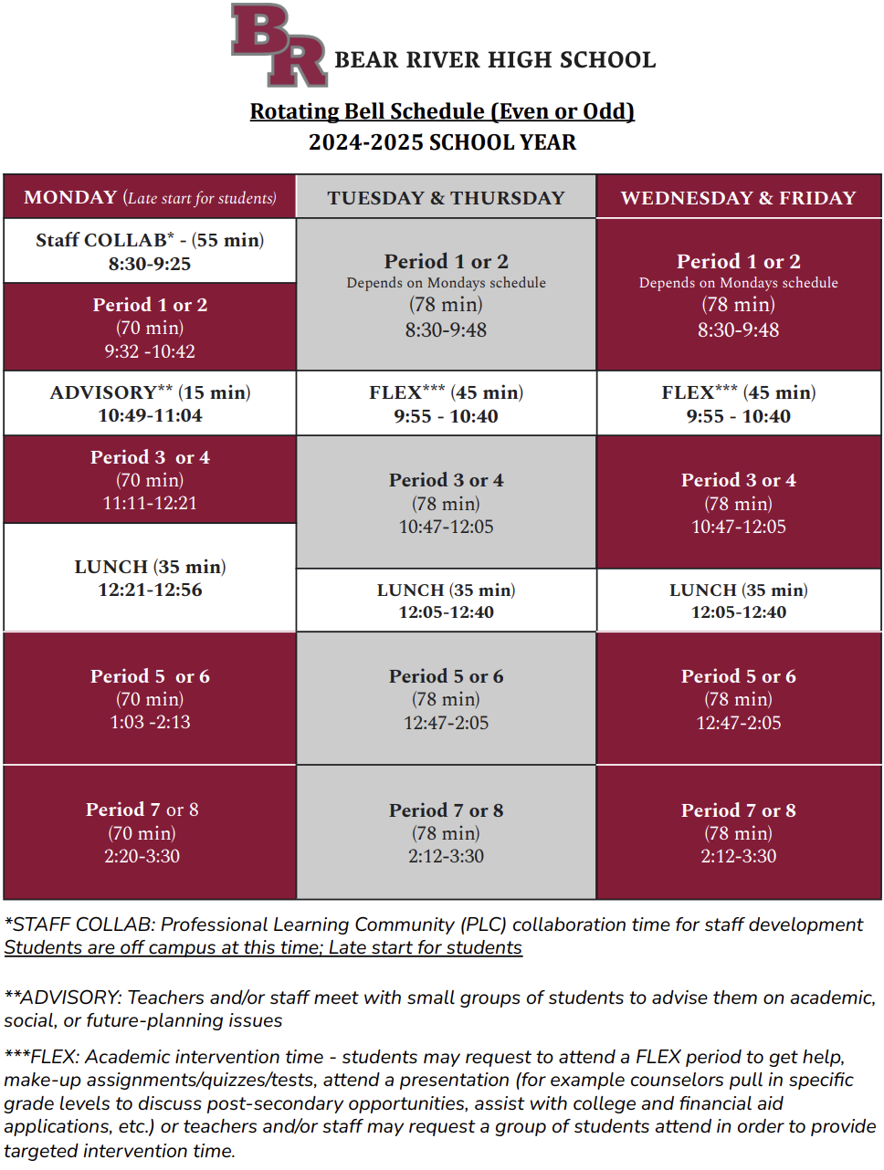 Bell Schedule